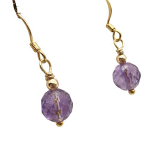 Load image into Gallery viewer, Royal Natural Amethyst 22K Gold Over Solid Sterling Earrings 310453C
