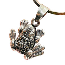 Load image into Gallery viewer, Frog Marcasite Sterling Silver Pendant | 1&quot; Long | Silver | 1 Pendant |
