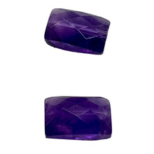 Load image into Gallery viewer, AAA Natural Amethyst Faceted Beads | 12x8x7mm | Purple | Rectangle | 2 Beads |
