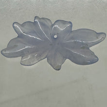Load image into Gallery viewer, Chalcedony 16ct Hand Carved Flower Pendant Bead| 33X28X5mm| Blue| 1 Pendant Bead
