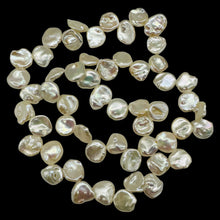 Load image into Gallery viewer, Natural Keshi Freshwater Pearl Half Strand Creamy White 26 Rose Petal Pearls
