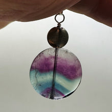 Load image into Gallery viewer, Fluorite Aurora Borealis Sterling Silver Pendant | 1 1/2&quot; Long | Blue/Purple |

