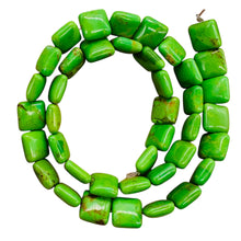 Load image into Gallery viewer, Turquoise AAA Square Bead Half Strand | 10x10x5mm| Green, Gold, Brown| 19 Beads|
