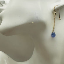 Load image into Gallery viewer, Tanzanite 14K Gold Filled Dangle Wire Wrap Earrings | Lavender | 1 Inch Long |
