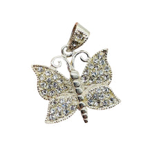 Load image into Gallery viewer, Butterfly Marcasite Sterling Silver Pendant | 1&quot; Long | Silver | 1 Pendant
