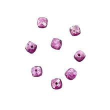 Load image into Gallery viewer, Ruby Faceted 5.5tcw Parcel Cube Beads | 4.5mm | Red | 8 Beads |
