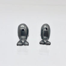 Load image into Gallery viewer, Carved Animals Hematite Whale Beads
