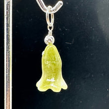 Load image into Gallery viewer, Jade Lily Flower Sterling Silver Pendant | Green | 1&quot; Long |
