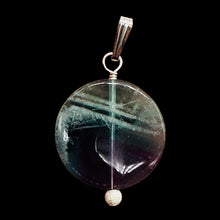 Load image into Gallery viewer, Fluorite Aurora Borealis Sterling Silver Pendant | 1 1/4&quot; Long | Blue/Purple |
