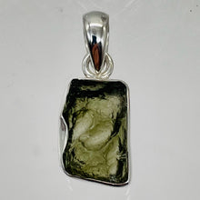 Load image into Gallery viewer, Moldavite 9.57ct Sterling Silver Rectangular Pendant | 7/8" Long | Green |
