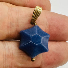 Load image into Gallery viewer, Hand Carved Dumortierite Star Pendant 14K Gold Filled Blue Gemstone 1in
