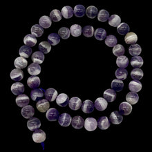 Load image into Gallery viewer, Amethyst Banded Round Bead Strand | 8mm | Purple/White | 52 Bead(s)
