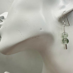 Sparkling Actinolite Quartz Sterling Silver Earrings | 1 1/2" long | 1 Pair |