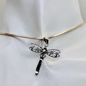 Dragonfly Sterling Silver Charm | 1 1/4" Long | Silver | 1 Pendant |