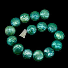 Load image into Gallery viewer, Green Wave 12 to 13mm Freshwater Coin Pearl 8 inch Strand 9442HS
