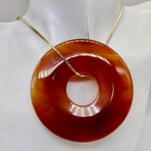 Load image into Gallery viewer, Carnelian Pi Circle Pendant Bead | 70mm | Orange | 2 7/8&quot; Diameter | 1 Bead |
