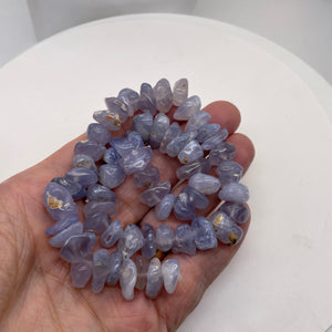 Oregon Holly Blue Chalcedony Agate 94 Grams | 12X11X8 19X13X9 | Blue | 59 Beads|