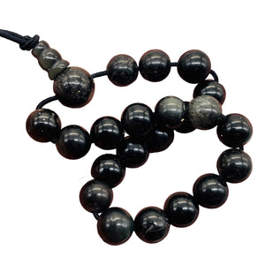 Obsidian 7" Strung Strand Round Beads | 8mm | Black | 21 Beads |