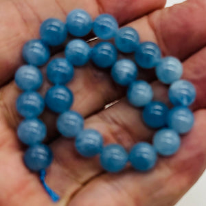 Aquamarine AAA 8mm Round Bead Strand | 16" Long | Blue | 50 Beads |
