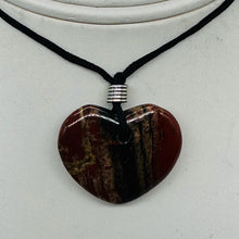 Load image into Gallery viewer, Brecciated Jasper Heart Pendant Necklace | 1&quot; Long | Red, Pink | 1 Pendant |
