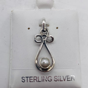 Pearl Sterling Silver Drop Pendant | 1" Long | White | 1 Pendant |