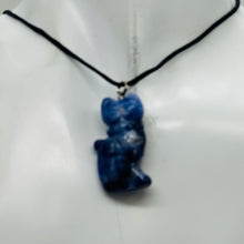 Load image into Gallery viewer, Sodalite Stone Kitty Cat Pendant Necklace | 1 1/4&quot; Long | Blue, White |

