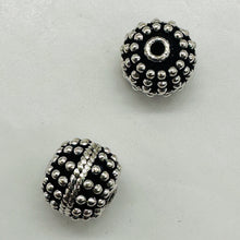 Load image into Gallery viewer, Bali Beads of Incredible Solid Sterling Silver | 12x11mm | 6 gram each| 2 Beads|
