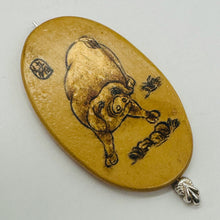 Load image into Gallery viewer, Chinese Year of the Pig Pendant Bead | 2&quot; Long | Tan, Brown | 1 Pendant Bead |
