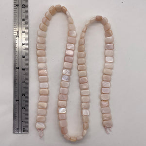 Mother of Pearl Double Drilled Half Strand Rectangle Cut| 8x5x3mm| Pink|40 Beads
