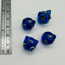 Load image into Gallery viewer, Kitty Cat Ceramic Round Beads | 15mm | Midnight Blue | 4 Beads |
