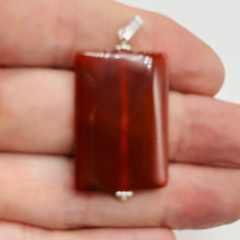Load image into Gallery viewer, Carnelian Rectangle Cut 14kgf Pendant | 2&quot; Long | 37x22mm (Carnelian) | Orange |
