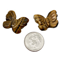 Load image into Gallery viewer, Flutter Hand Carved Tigereye Butterfly Animal Beads | 21x18x5mm | Golden Brown
