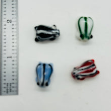 Load image into Gallery viewer, Frog Lampwork Glass Jumping Frogs Beads | 17x12x9mm | Multi-Color | 4 Beads
