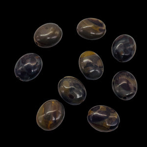 Rare 9 Chocolate Jasper 10x8mm Oval Coin Beads 009157