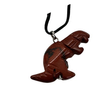 Load image into Gallery viewer, Red Jasper Tyrannosaurus Rex Dinosaur Pendant Necklace | 3/4&quot; Long | Red |
