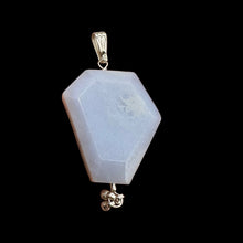 Load image into Gallery viewer, Chalcedony Druzy Designer Cut Sterling Silver Pendant | 2&quot; Long | Blue |
