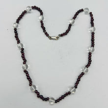 Load image into Gallery viewer, Garnet and Quartz Necklace Solid Sterling Silver Clasp 200022
