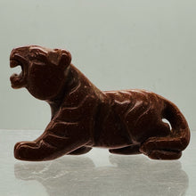 Load image into Gallery viewer, Snarling Tiger Goldstone Carved Figurine | 1 Statue | | 2 x 1 1/4 | Red
