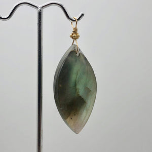 Labradorite 14K Gold Filled Drop Pendant | 2 1/4" Long | 510958G4 | Premiumbead