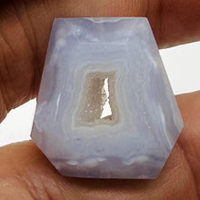 Load image into Gallery viewer, Chalcedony Druzy 27ct Designer Cut Pendant Bead| 22x21x8mm| Blue|1 Pendant Bead|
