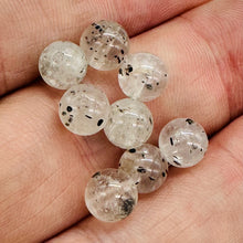 Load image into Gallery viewer, Tourmalinated Quartz Bead Parcel |7mm | 2 1/4&quot; Long | Clear, Black | 8 Beads |
