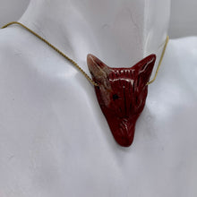 Load image into Gallery viewer, Red Jasper Carving Wolf Head Pendant Bead | 40x30x10mm | Red | 1 Bead |
