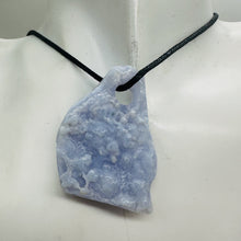 Load image into Gallery viewer, Druzy Blue Chalcedony Design Pendant Bead | 120cts | 47x34x10mm | 1 Bead |
