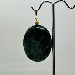 Exotic Kambaba Jasper Oval 14K Gold Filled Pendant | 2" Long | 1 Pendant |