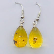 Load image into Gallery viewer, Amber Ovaloid Sterling Silver Earrings | 1 1/4&quot; Long | Yellow | 1 Pair |
