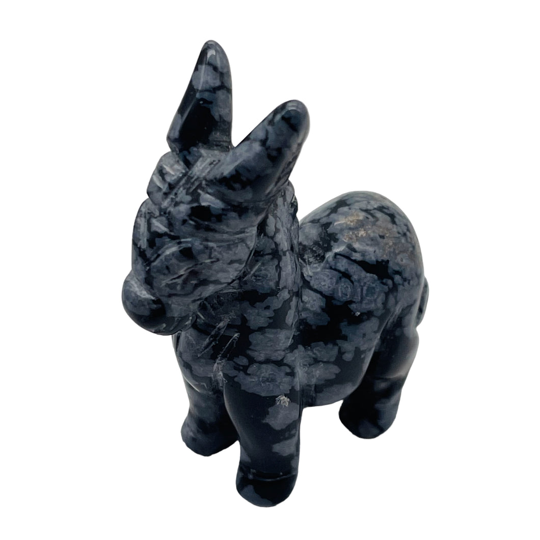 Hand-Carved Standing Donkey Burro | 1 Figurine | | 42x21x19mm | Black White