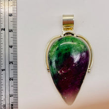 Load image into Gallery viewer, Ruby Zoisite Sterling Silver Goddess Pendant | 2&quot; Long | Red Green | 1 Pendant |
