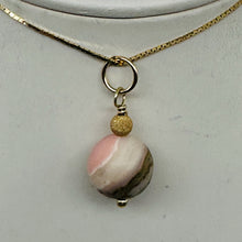 Load image into Gallery viewer, Pink Peruvian Opal Matte Finish Drop Bead Pendant | Pink | 1&quot; Long |
