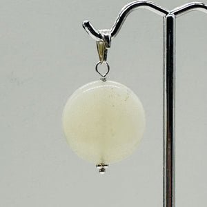 Gemmy Peruvian Opal Sterling Silver Pendant | White |1 1/4" (Long) | 20mm |