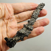 Load image into Gallery viewer, Silver Gray Fulgurite Lightning-Fused Hollow Tube Specimen 5 Inch
